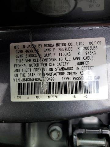 JH4CU4F60AC000499 - 2010 ACURA TSX GRAY photo 12