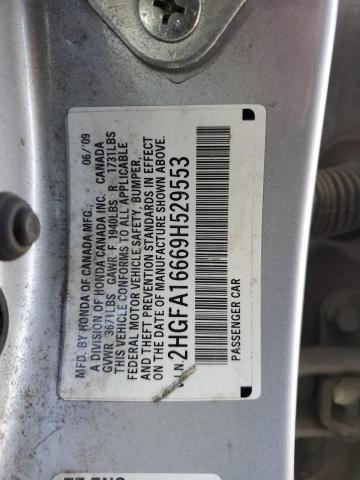 2HGFA16669H529553 - 2009 HONDA CIVIC LX-S فضي صورة 13