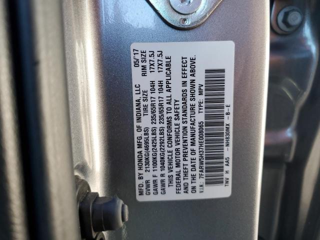 7FARW5H37HE008065 - 2017 HONDA CR-V LX SILVER photo 12