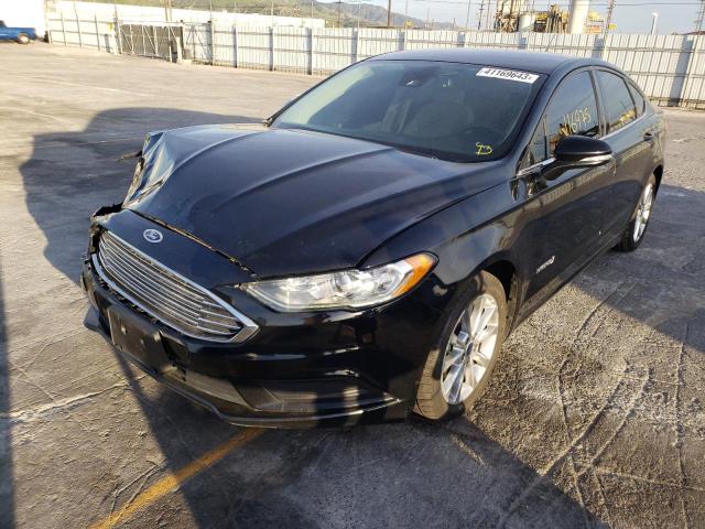 3FA6P0LU5HR319528 - 2017 FORD FUSION SE HYBRID BLACK photo 1