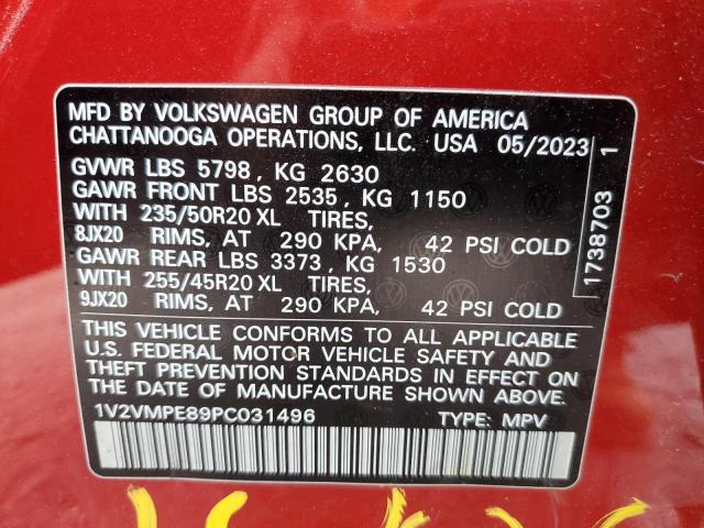 1V2VMPE89PC031496 - 2023 VOLKSWAGEN ID.4 PRO S წითელი ფოტო 13