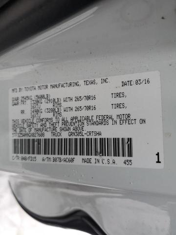 5TFSZ5AN9GX027608 - 2016 TOYOTA TACOMA ACCESS CAB Ақ фото 12