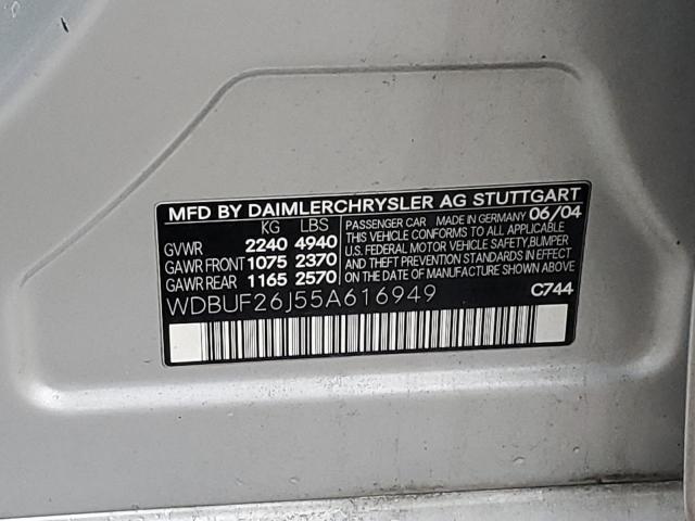 WDBUF26J55A616949 - 2005 MERCEDES-BENZ E 320 CDI SILVER photo 12