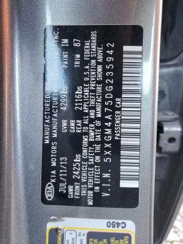 5XXGM4A75DG235942 - 2013 KIA OPTIMA LX SILVER photo 12