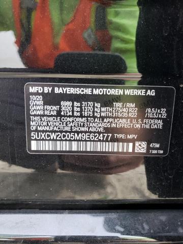 5UXCW2C05M9E62477 - 2021 BMW X7 XDRIVE40I BLACK photo 12