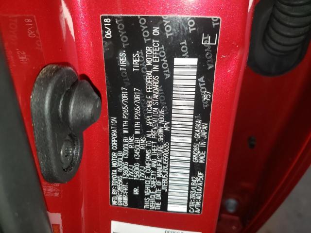 JTEBU5JRXJ5590635 - 2018 TOYOTA 4RUNNER SR5/SR5 PREMIUM RED photo 13