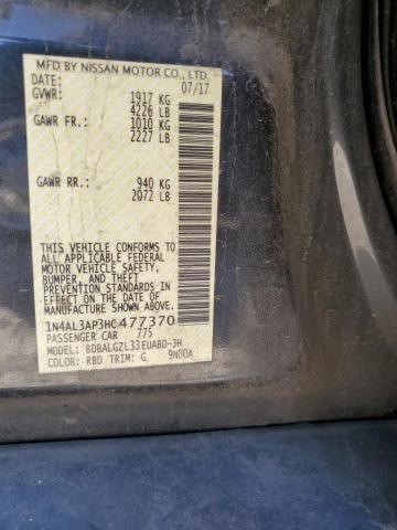 1N4AL3AP3HC477370 - 2017 NISSAN ALTIMA 2.5 BLUE photo 12