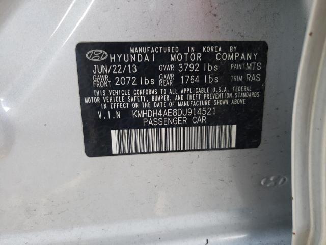 KMHDH4AE8DU914521 - 2013 HYUNDAI ELANTRA GLS GRAY photo 12