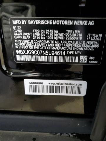 WBXJG9C07N5U94614 - 2022 BMW X1 XDRIVE28I BLACK photo 12