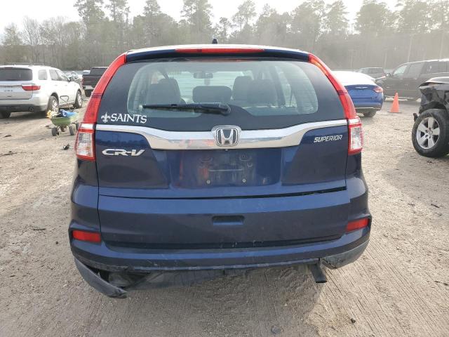 3CZRM3H34FG706527 - 2015 HONDA CR-V LX BLUE photo 6