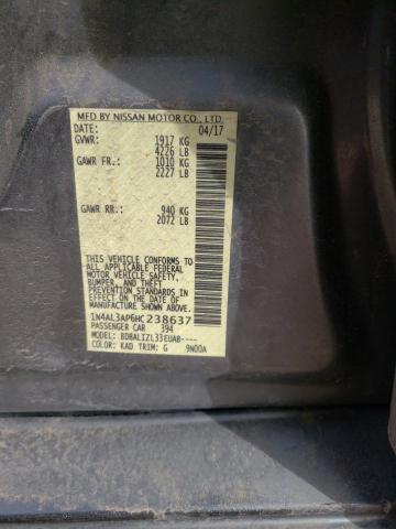 1N4AL3AP6HC238637 - 2017 NISSAN ALTIMA 2.5 GRAY photo 12