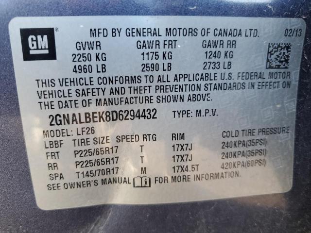 2GNALBEK8D6294432 - 2013 CHEVROLET EQUINOX LS BLUE photo 12