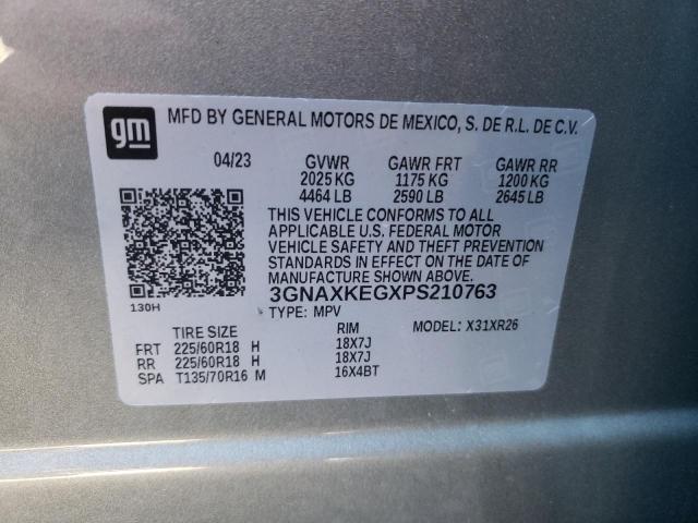 3GNAXKEGXPS210763 - 2023 CHEVROLET EQUINOX LT SILVER photo 12