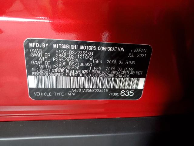 JA4J3TA85NZ023515 - 2022 MITSUBISHI OUTLANDER ES RED photo 13