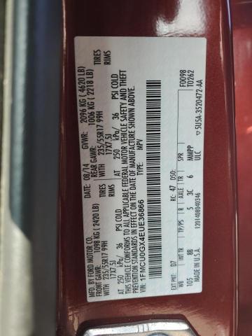 1FMCU0GX4EUE36866 - 2014 FORD ESCAPE SE MAROON photo 13