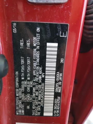 JTEBU5JR2G5334000 - 2016 TOYOTA 4RUNNER SR5/SR5 PREMIUM 红色 照片 12