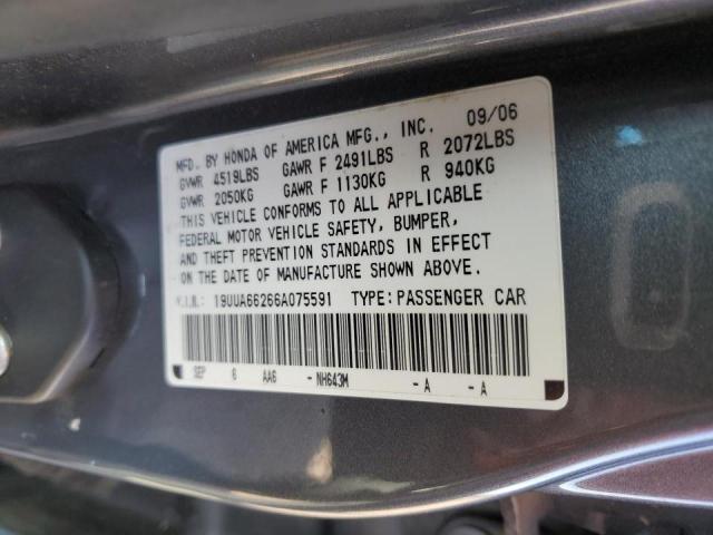 19UUA66266A075591 - 2006 ACURA 3.2TL CHARCOAL photo 13