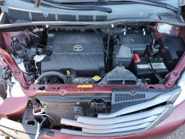 5TDYK3DC7CS267561 - 2012 TOYOTA SIENNA XLE BURGUNDY photo 12