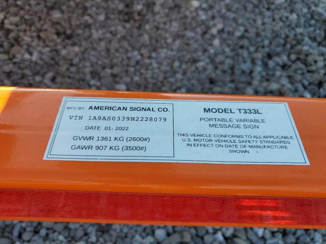 1A9AS0339N2228079 - 2022 AERM TRAILER ORANGE photo 10