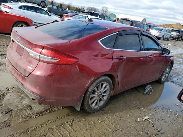 3FA6P0HD9HR173076 - 2017 FORD FUSION SE RED photo 3