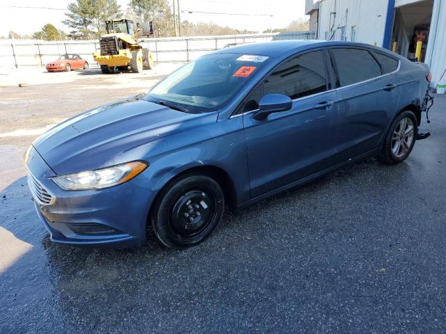 3FA6P0HD0JR264825 - 2018 FORD FUSION SE BLUE photo 1