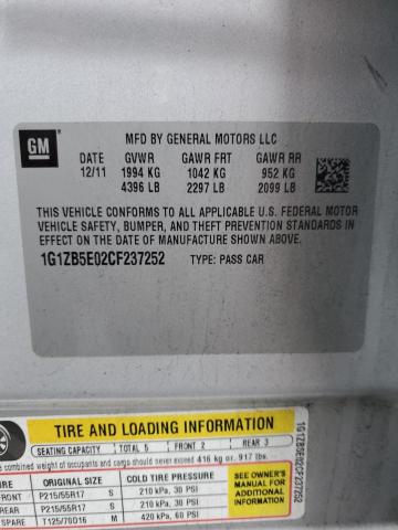 1G1ZB5E02CF237252 - 2012 CHEVROLET MALIBU LS SILVER photo 12