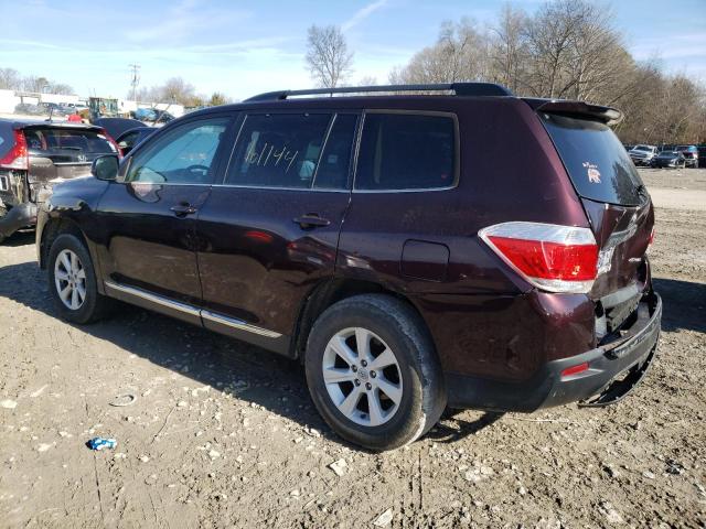 5TDBK3EH5CS149492 - 2012 TOYOTA HIGHLANDER BASE PURPLE photo 2