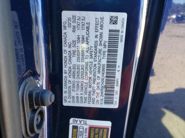 2HKRW1H24LH408655 - 2020 HONDA CR-V LX BLUE photo 13