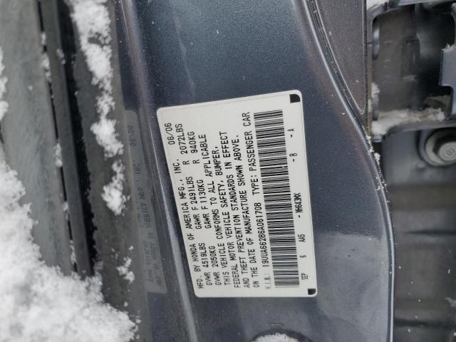 19UUA66286A061708 - 2006 ACURA 3.2TL GRAY photo 12