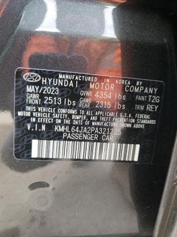 KMHL64JA2PA321225 - 2023 HYUNDAI SONATA SEL GRAY photo 12