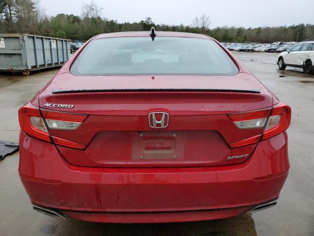 1HGCV1F37NA051309 - 2022 HONDA ACCORD SPORT RED photo 6