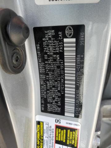 4T1C31AK3LU019547 - 2020 TOYOTA CAMRY LE SILVER photo 12