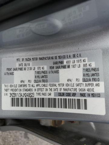 3MZBN1V34JM248623 - 2018 MAZDA 3 TOURING SILVER photo 12