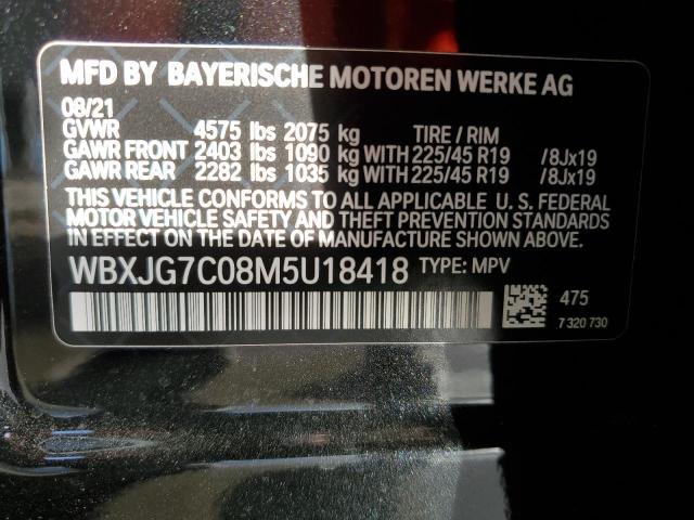 WBXJG7C08M5U18418 - 2021 BMW X1 SDRIVE28I BLACK photo 13