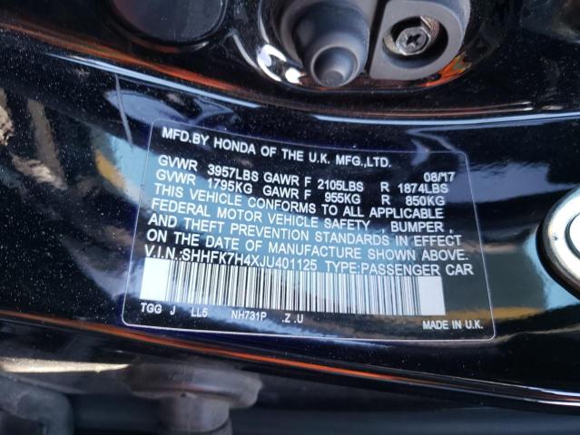 SHHFK7H4XJU401125 - 2018 HONDA CIVIC SPORT 黑色 照片 13