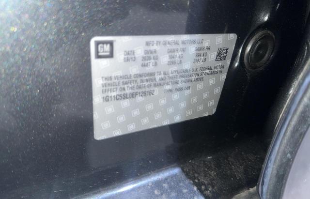 1G11C5SL0EF126162 - 2014 CHEVROLET MALIBU 1LT ნაცრისფერი ფოტო 10