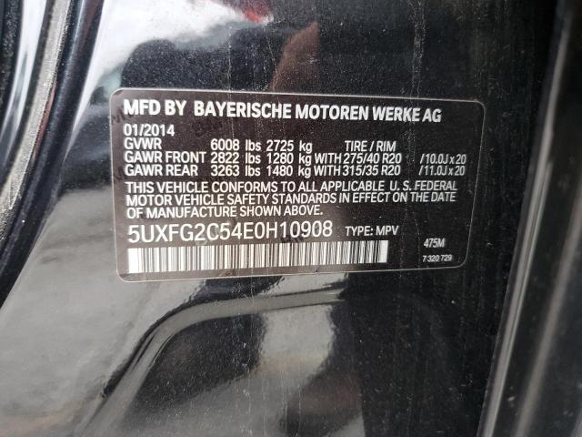 5UXFG2C54E0H10908 - 2014 BMW X6 XDRIVE35I BLACK photo 12