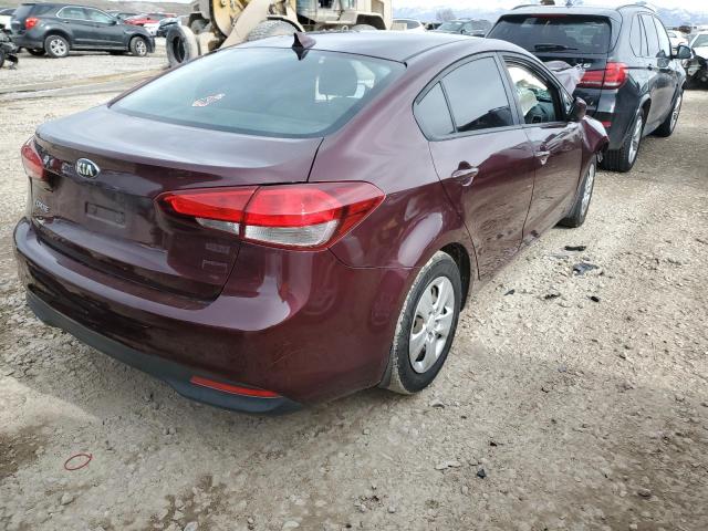 3KPFK4A73HE031852 - 2017 KIA FORTE LX MAROON photo 3