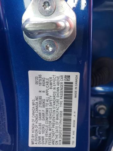 2HGFE1F71PH316858 - 2023 HONDA CIVIC EX BLUE photo 13