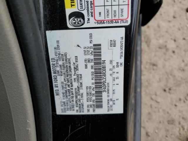 3FADP0L35BR308194 - 2011 FORD FUSION HYBRID BLACK photo 12