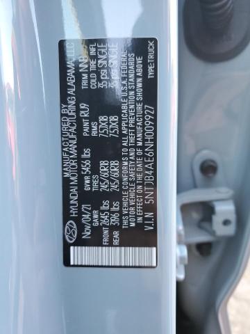 5NTJB4AE6NH009927 - 2022 HYUNDAI SANTA CRUZ SEL BLUE photo 12