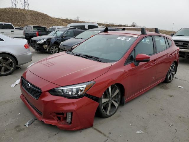 4S3GTAJ66K1724559 - 2019 SUBARU IMPREZA SPORT RED photo 1