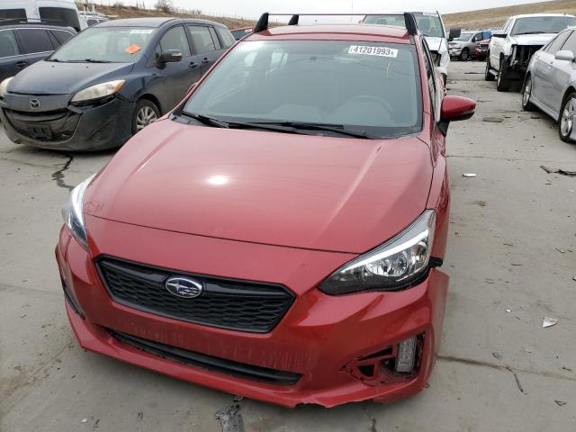 4S3GTAJ66K1724559 - 2019 SUBARU IMPREZA SPORT RED photo 5