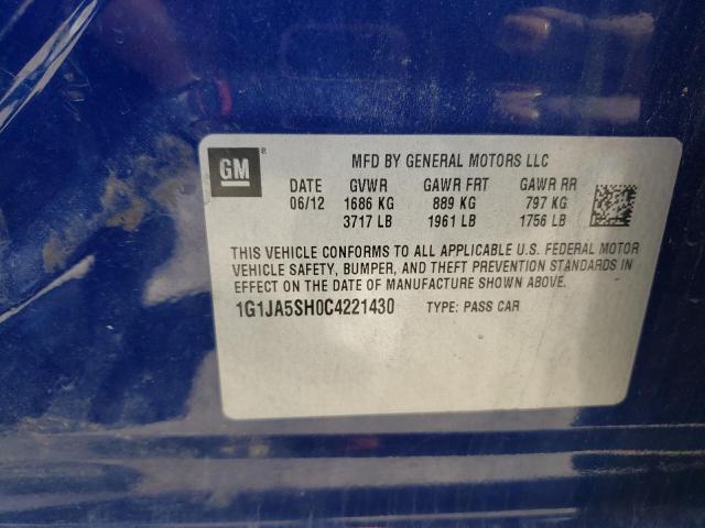 1G1JA5SH0C4221430 - 2012 CHEVROLET SONIC LS 蓝色 照片 13