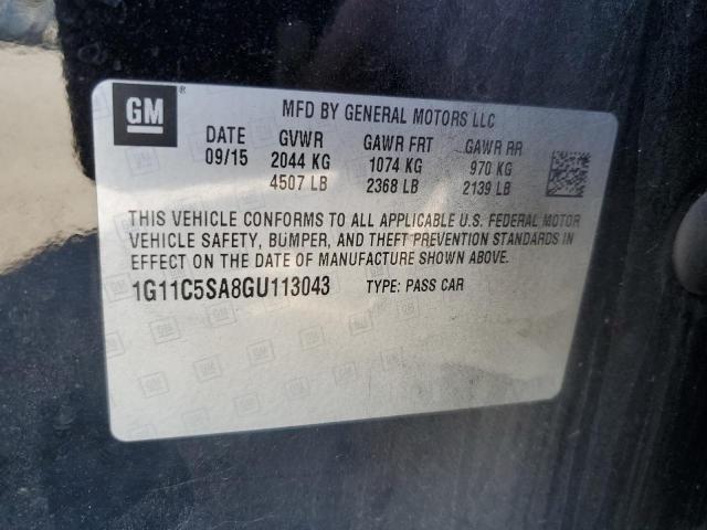 1G11C5SA8GU113043 - 2016 CHEVROLET MALIBU LIM LT 黑色 照片 12