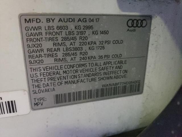 WA1VABF77HD054302 - 2017 AUDI Q7 PRESTIGE WHITE photo 12