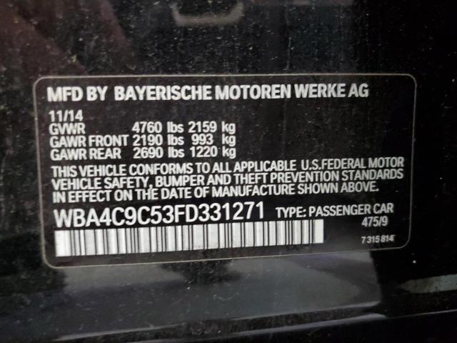 WBA4C9C53FD331271 - 2015 BMW 428 XI GRAN COUPE SULEV BLACK photo 12