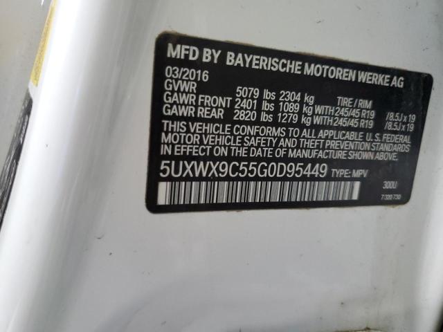 5UXWX9C55G0D95449 - 2016 BMW X3 XDRIVE28I WHITE photo 13