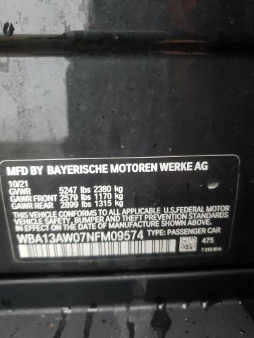 WBA13AW07NFM09574 - 2022 BMW M440XI GRAN COUPE BLUE photo 12