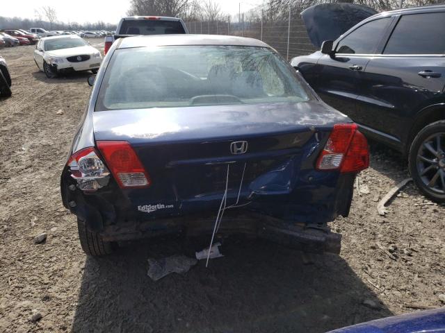 2HGES16525H569039 - 2005 HONDA CIVIC LX BLUE photo 6